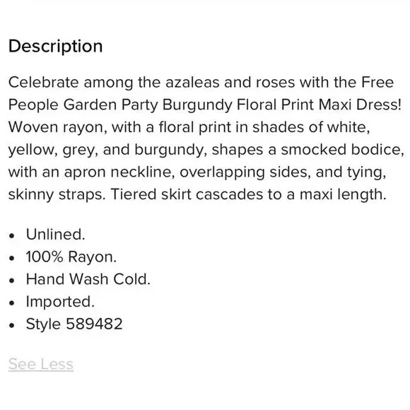 Free People Intimately Garden Party Raspberry Floral Print Maxi Dress - Picture 10 of 12